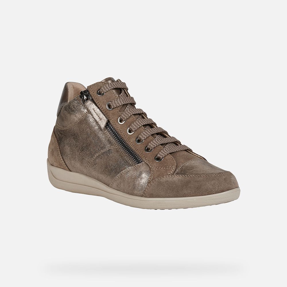 Tenis Geox Senhora Bege Escuro - Myria - VFOCE6147